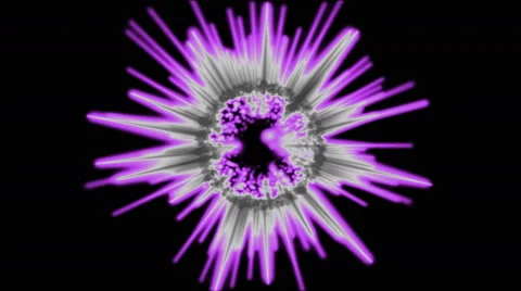 Abstract Rotating Spiky Sphere Animation - Loop Purple Stock Footage 66262313