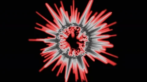 Abstract Rotating Spiky Sphere Animation - Loop Red Stock Footage 66262825