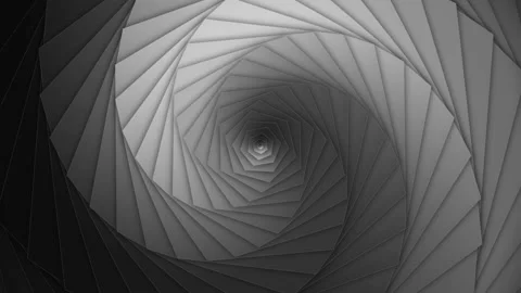 Abstract rotating spiral geometric shapes with seamless motion in monochrom.. Video stock 342784442
