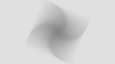 Abstract rotating square shapes forming optical illusion pattern on white b.. Stock-Footage 342583102