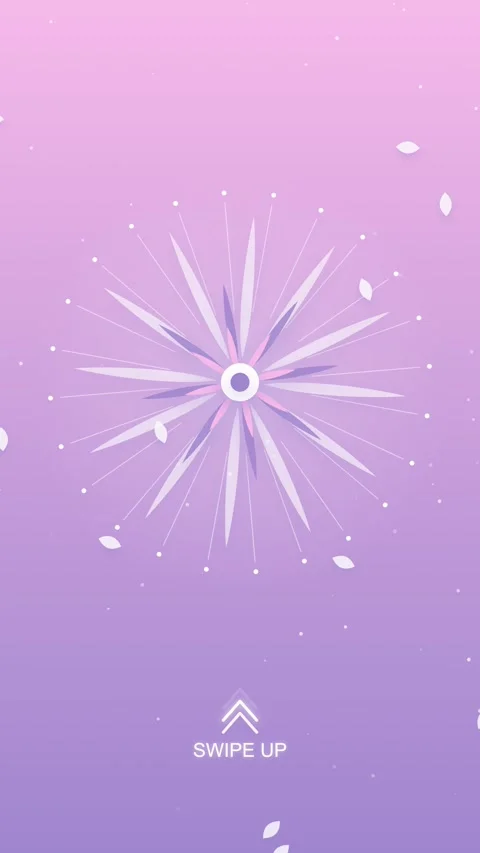 Abstract Rotating Star Animation with Swipe Up Gesture on Gradient Background Видео 347350265