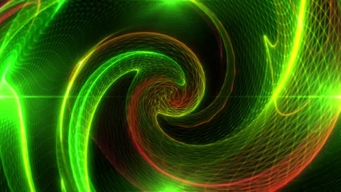 Abstract rotating surface made of particles. High-tech colored spiral. Stock Footage 292913866