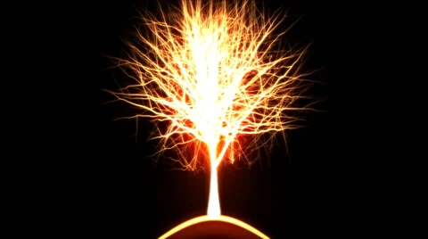 Abstract Rotating Tree of Light - Loop Orange Stock Footage 48868858