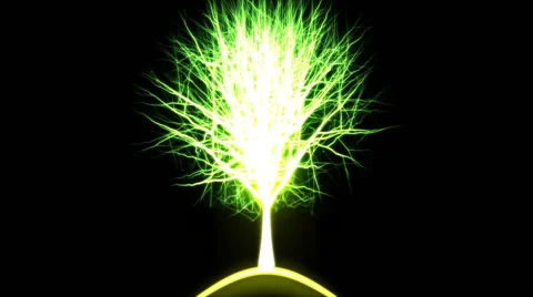 Abstract Rotating Tree of Light - Loop Green Stock Footage 48871045