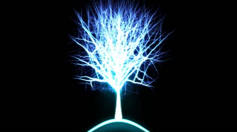 Abstract Rotating Tree of Light - Loop Blue Stock Footage 48874309