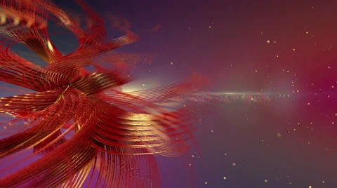 Abstract rotating twisted 3d shape, red Stock Footage 47672872