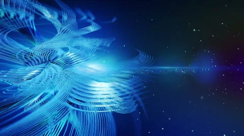 Abstract rotating twisted 3d shape, blue Stock Footage 47673002