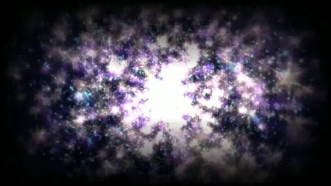 Abstract rotating white particles with bright lights in space Stock-Footage 261253851