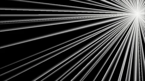Abstract Rotating White Sunburst Light Rays on Black Background with 3D Stock Footage 339200973