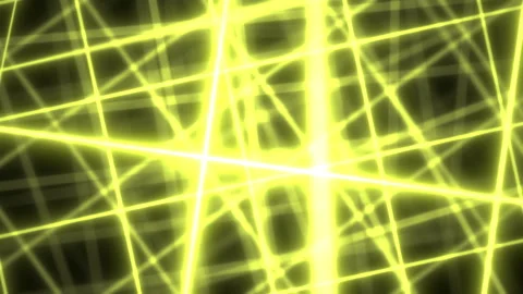 Abstract rotating yellow grid line going fly through zoom Stock Footage 256749374