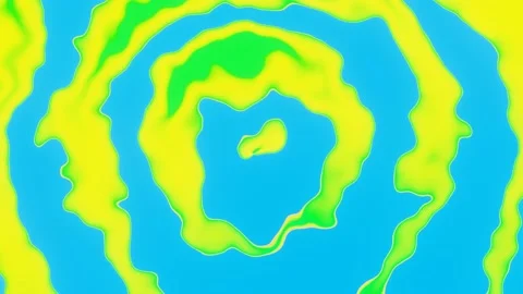 Abstract rotation in a circle of diverging yellow blue and green waves Stock-Footage 186929084