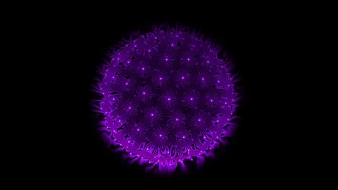 Abstract rotation of a lilac sphere from a grid of lights Stock Footage 113291670