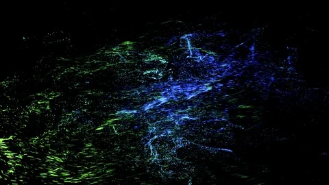 Abstract rotation of symbol of Android, logo made from small green flying Stock Footage 118088870