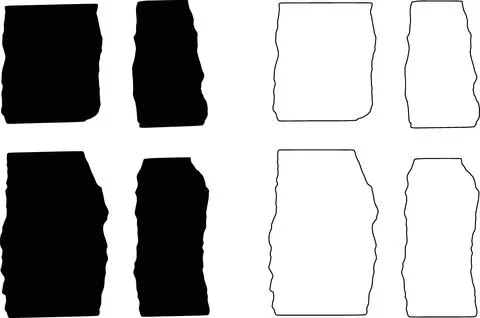 Abstract rough organic shape set vector Illustrazione stock