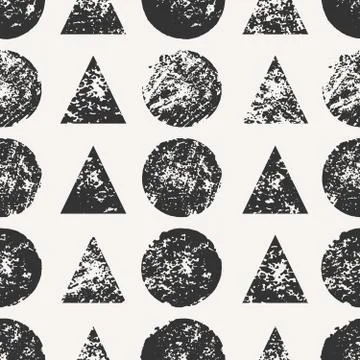 Abstract Round and Triangular Shapes Seamless Pattern Stock Illustration