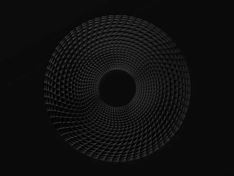 Abstract round black geometric pattern, 3d 库存插图