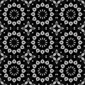 Abstract round blossoms silver gray black Stock Illustration
