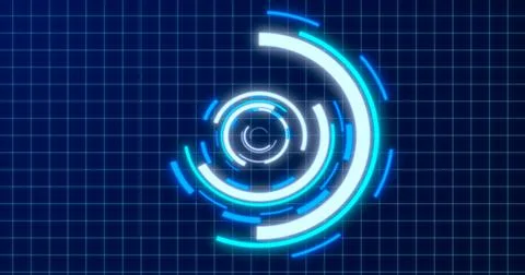 Abstract round blue ring of lines HUD elements circles energy futuristic scie イラスト素材