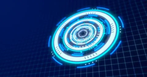 Abstract round blue ring of lines HUD elements circles energy futuristic sc.. Stock Illustration