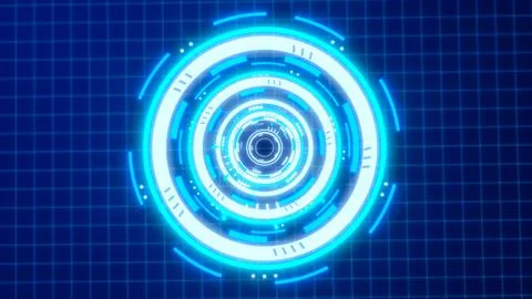 Abstract round blue ring of lines HUD elements circles energy futuristic sc.. Stockillustratie