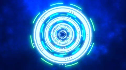 Abstract round blue ring of lines HUD elements circles energy futuristic sc.. Stock Illustration