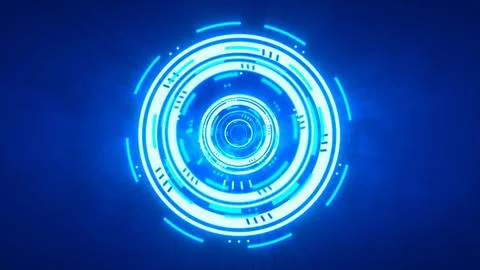 Abstract round blue ring of lines HUD elements circles energy futuristic sc.. Stock Illustration