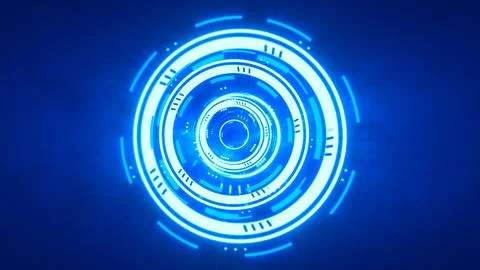 Abstract round blue ring of lines HUD elements circles energy futuristic sc.. 스톡 일러스트