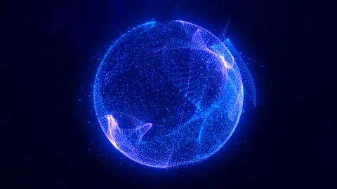 Abstract round blue sphere light bright glowing from rays of energy and mag.. Stock Footage 231285526