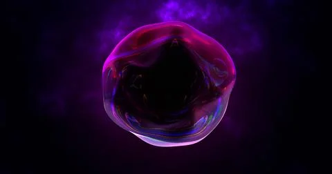 Abstract round blue sphere liquid iridescent soap bubble futuristic, abstract イラスト素材
