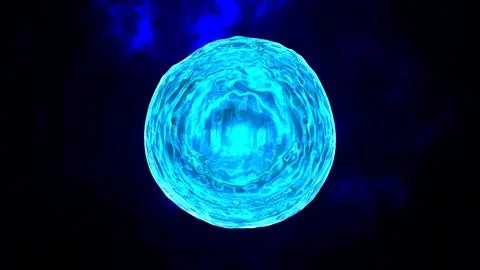 Abstract round blue sphere liquid iridescent soap bubble futuristic, abstra.. Stock Illustration