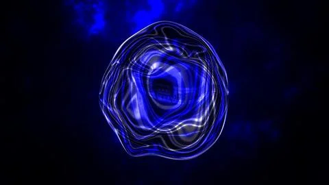 Abstract round blue sphere liquid iridescent soap bubble futuristic, abstra.. Stock Illustration