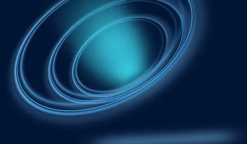 Abstract round circles neon light effect in perspective concept series イラスト素材