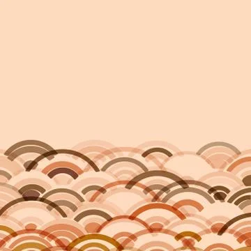 Abstract Round composition of round elements. scales simple Nature Asian wave Illustrazione stock