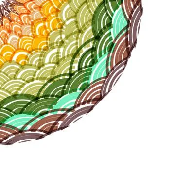 Abstract Round composition of round elements. scales simple Nature Asian wave 스톡 일러스트