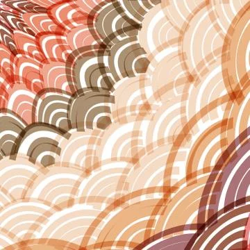 Abstract Round composition of round elements. scales simple Nature Asian wave イラスト素材