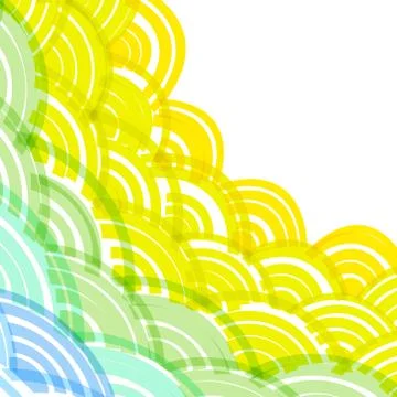 Abstract Round composition of round elements. scales simple Nature Asian wave Stock Illustration