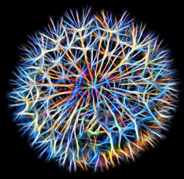 Abstract Round Dandelion Head. Illustrazione stock