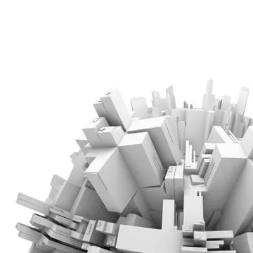 Abstract round digital object with chaotic surface Stock Illustration
