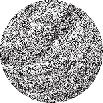 Abstract round dotwork background. Dotted stippling texture in circle. Stock Illustration