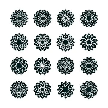Abstract Round Flower Shape Design Element Stock Illustration