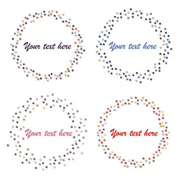 Abstract Round Form of Colorful Vector Stars Stock Illustration