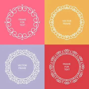 Abstract round frame design templates Stock Illustration