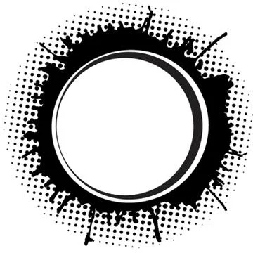 Abstract round frame with ink spots . Stock Illustration