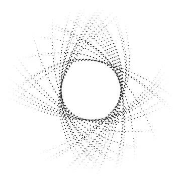 Abstract round frame made of dots isolated on white. Stock Illustration