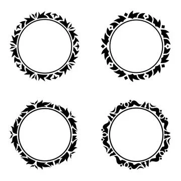 Abstract round frame vector set 03 Stock Illustration
