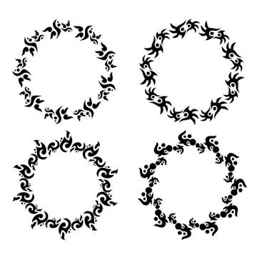Abstract round frame vector set 01 Stock Illustration