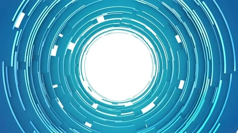 Abstract round geometric background with moving circle tunnel Stock Footage 84934554