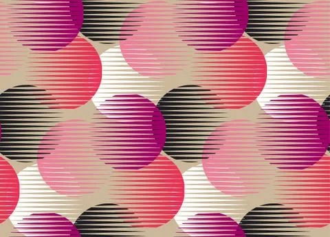 Abstract round geometry shapes seamless pattern Illustrazione stock