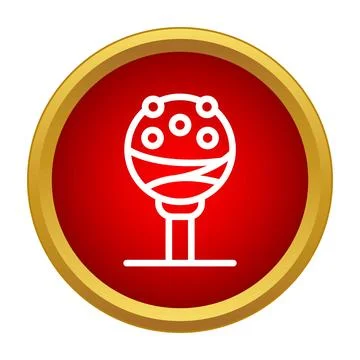Abstract round icon with white outline tree 스톡 일러스트
