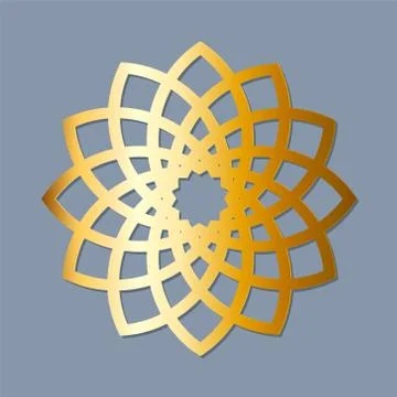 Abstract round infographic islam shape with shadow, stock vector illustration Stock Illustration